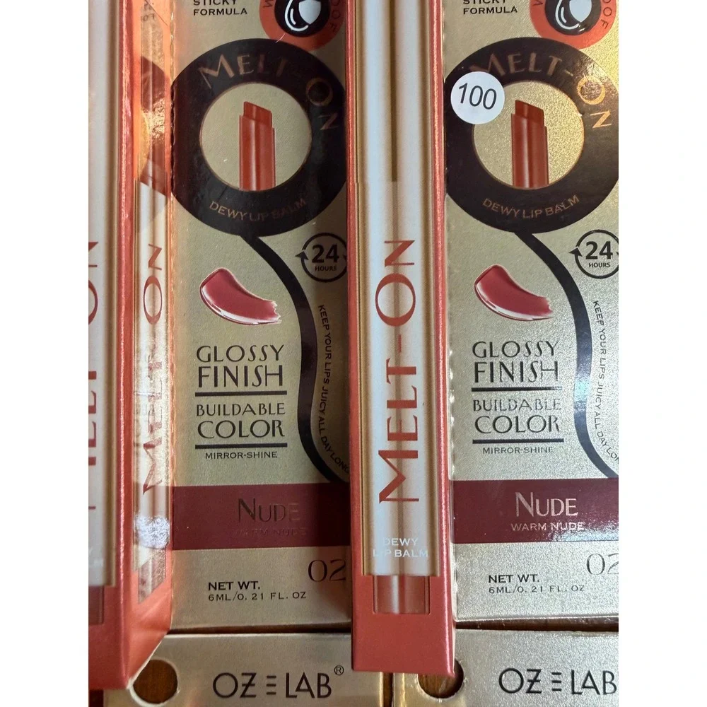 OZ LAB Melt-On Dewy Lip Balm‎ Glossy Finish Buildable Color Waterproof 4 Shades